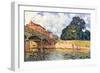 Bridge on Hampton Court-Alfred Sisley-Framed Art Print