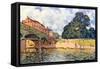 Bridge on Hampton Court-Alfred Sisley-Framed Stretched Canvas