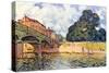 Bridge on Hampton Court-Alfred Sisley-Stretched Canvas