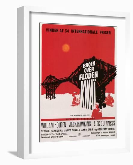 Bridge on the River Kwai, Danish Movie Poster, 1958-null-Framed Art Print