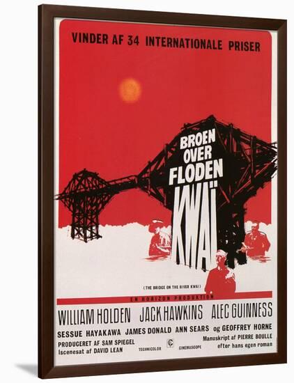 Bridge on the River Kwai, Danish Movie Poster, 1958-null-Framed Art Print