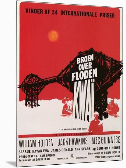 Bridge on the River Kwai, Danish Movie Poster, 1958-null-Mounted Art Print