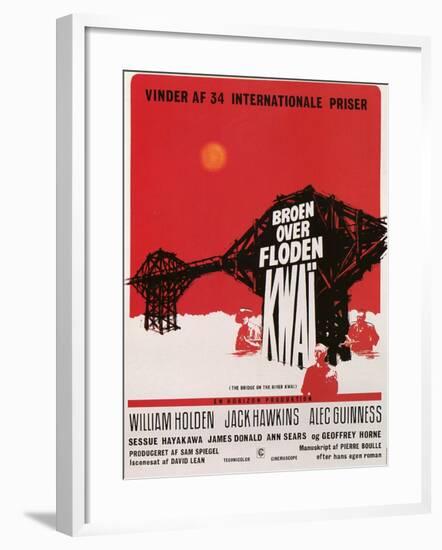 Bridge on the River Kwai, Danish Movie Poster, 1958-null-Framed Art Print