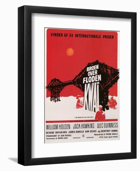 Bridge on the River Kwai, Danish Movie Poster, 1958-null-Framed Art Print