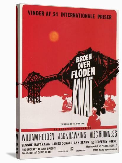 Bridge on the River Kwai, Danish Movie Poster, 1958-null-Stretched Canvas