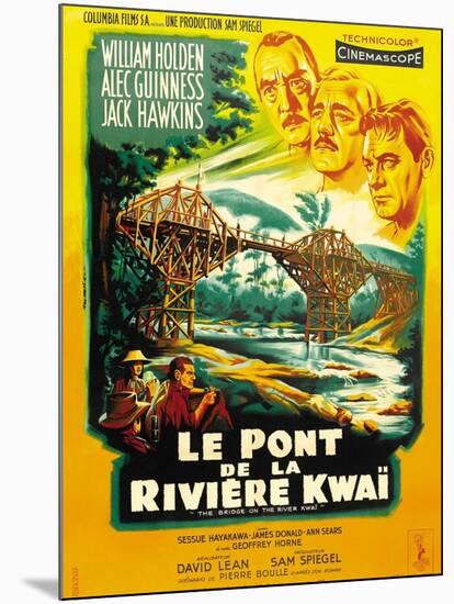 Bridge on the River Kwai, French Movie Poster, 1958-null-Mounted Art Print