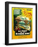 Bridge on the River Kwai, French Movie Poster, 1958-null-Framed Art Print