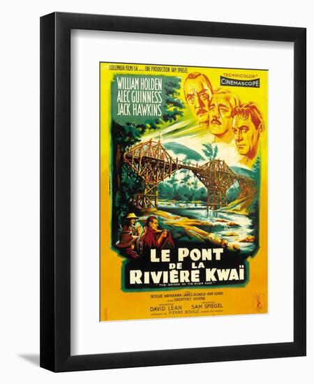 Bridge on the River Kwai, French Movie Poster, 1958-null-Framed Art Print