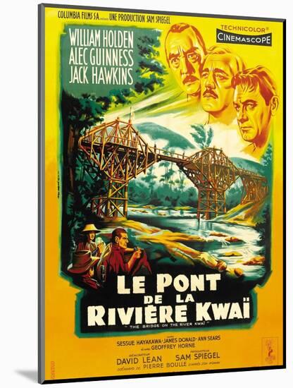 Bridge on the River Kwai, French Movie Poster, 1958-null-Mounted Art Print