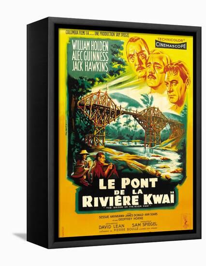 Bridge on the River Kwai, French Movie Poster, 1958-null-Framed Stretched Canvas