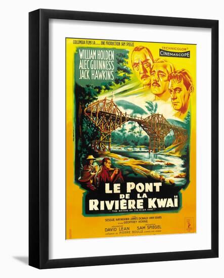 Bridge on the River Kwai, French Movie Poster, 1958-null-Framed Art Print