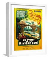 Bridge on the River Kwai, French Movie Poster, 1958-null-Framed Art Print