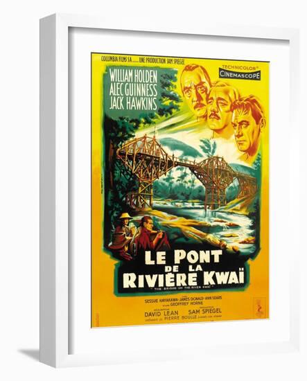 Bridge on the River Kwai, French Movie Poster, 1958-null-Framed Art Print