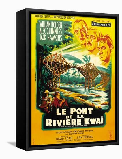 Bridge on the River Kwai, French Movie Poster, 1958-null-Framed Stretched Canvas