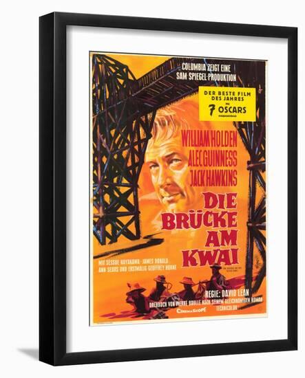 Bridge on the River Kwai, German Movie Poster, 1958-null-Framed Art Print