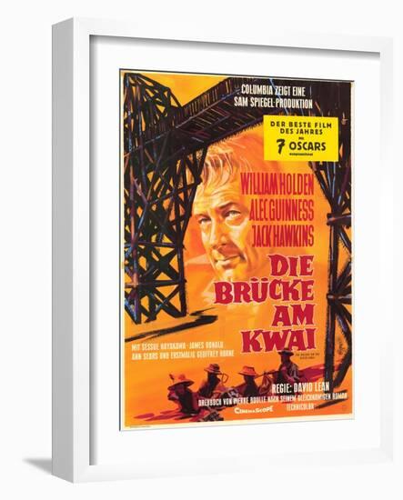 Bridge on the River Kwai, German Movie Poster, 1958-null-Framed Art Print