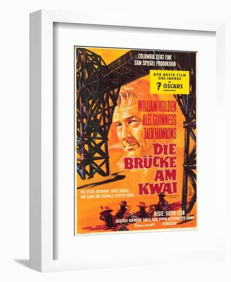 Bridge on the River Kwai, German Movie Poster, 1958-null-Framed Art Print