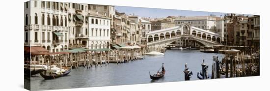 Bridge Over a Canal, Rialto Bridge, Venice, Veneto, Italy-null-Stretched Canvas