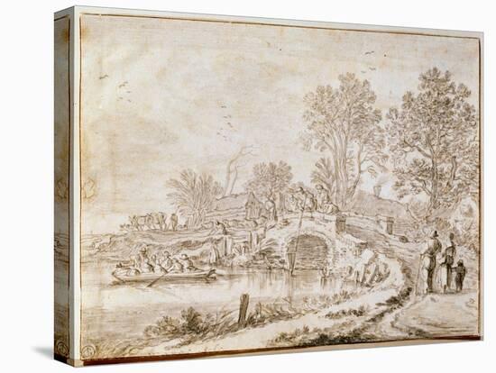 Bridge over a Channel (Month of Ma), 1656-Pieter Molijn-Stretched Canvas