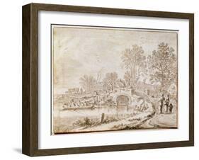 Bridge over a Channel (Month of Ma), 1656-Pieter Molijn-Framed Giclee Print