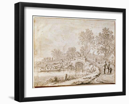 Bridge over a Channel (Month of Ma), 1656-Pieter Molijn-Framed Giclee Print