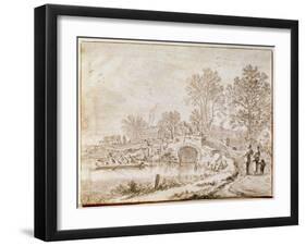 Bridge over a Channel (Month of Ma), 1656-Pieter Molijn-Framed Giclee Print