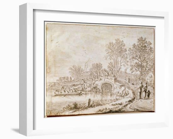 Bridge over a Channel (Month of Ma), 1656-Pieter Molijn-Framed Giclee Print