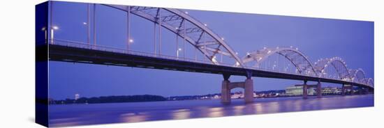 Bridge over a River, Centennial Bridge, Davenport, Iowa, USA-null-Stretched Canvas