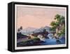 Bridge over a River, Italian Landscape-null-Framed Stretched Canvas