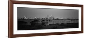 Bridge over a River with Skyscrapers in the Background, White River, Indianapolis, Indiana, USA-null-Framed Photographic Print