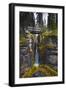 Bridge over a Waterfall with Rocks on Each Side-null-Framed Premium Photographic Print