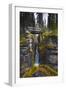 Bridge over a Waterfall with Rocks on Each Side-null-Framed Premium Photographic Print