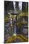 Bridge over a Waterfall with Rocks on Each Side-null-Mounted Premium Photographic Print