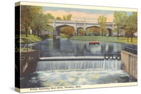 Bridge over Bear River, Petoskey, Michigan-null-Stretched Canvas