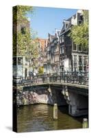 Bridge over Brouwersgracht, Amsterdam, Netherlands, Europe-Amanda Hall-Stretched Canvas