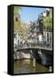 Bridge over Brouwersgracht, Amsterdam, Netherlands, Europe-Amanda Hall-Framed Stretched Canvas