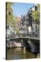 Bridge over Brouwersgracht, Amsterdam, Netherlands, Europe-Amanda Hall-Stretched Canvas