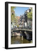 Bridge over Brouwersgracht, Amsterdam, Netherlands, Europe-Amanda Hall-Framed Photographic Print