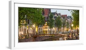 Bridge over Brouwersgracht in Western Grachtengordel Canal Ring at Dusk, Amsterdam-null-Framed Photographic Print
