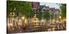 Bridge over Brouwersgracht in Western Grachtengordel Canal Ring at Dusk, Amsterdam-null-Stretched Canvas