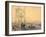 Bridge over Danube River in Budapest, Hungary 19th Century Watercolour-null-Framed Giclee Print