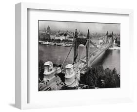 Bridge over Danube River of Budapest-null-Framed Photographic Print