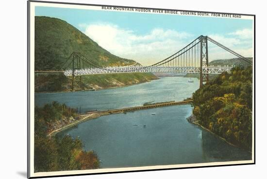 Bridge over Hudson River, New York-null-Mounted Art Print