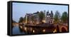 Bridge over Keizersgracht at dusk, Amsterdam, Netherlands-null-Framed Stretched Canvas