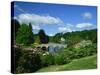 Bridge over Lake at Stourhead Gardens, Wiltshire, England, United Kingdom, Europe-null-Stretched Canvas