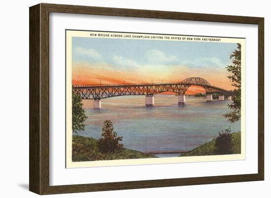 Bridge over Lake Champlain, Vermont-null-Framed Art Print