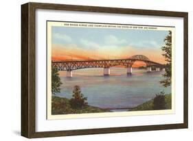 Bridge over Lake Champlain, Vermont-null-Framed Art Print