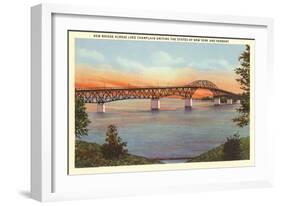 Bridge over Lake Champlain, Vermont-null-Framed Art Print