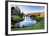 Bridge over Main Lake Landscape during Autumn.-Veneratio-Framed Photographic Print