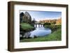 Bridge over Main Lake Landscape during Autumn.-Veneratio-Framed Photographic Print